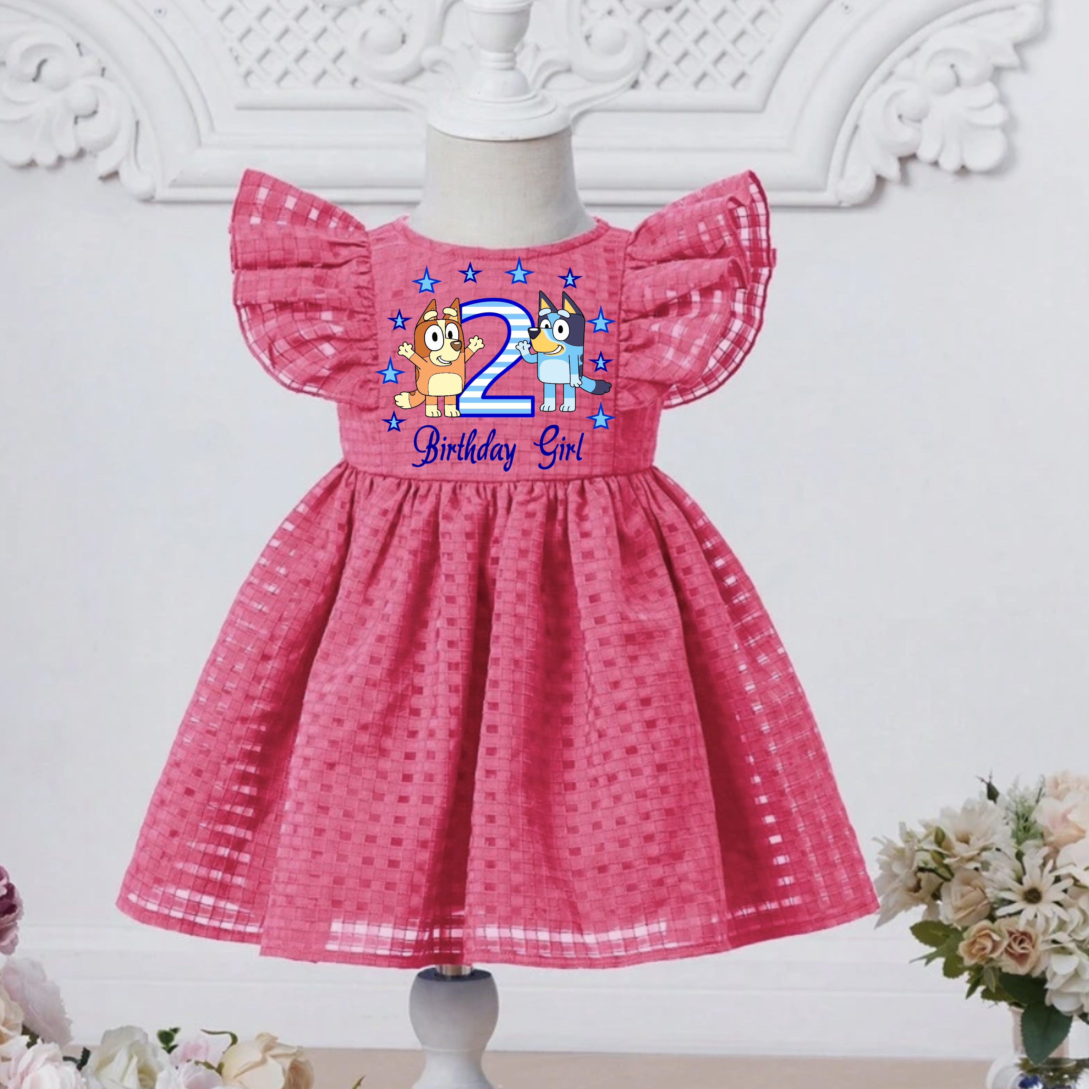 Baby Girl Toddler Birthday BLUEY Dress Baby Girl Toddler Birthday BLUEY Dress