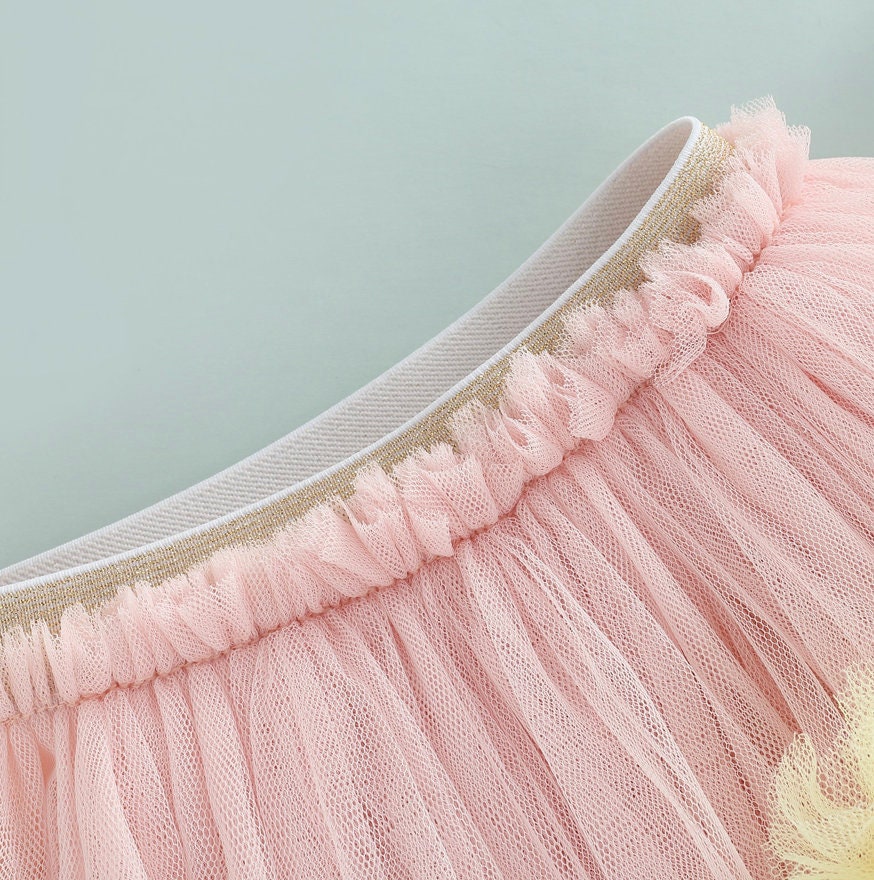 Toddler Baby Girls PINK Layered Pom Pom TUTU | Child Mauve Pink Multi Layered POMPOM Decorative Tutu Skirt | Adorable!