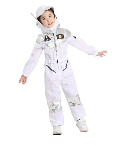 Boys Child ASTRONAUT Costume | ASTRONAUT One Piece Costume with Hood & Gloves