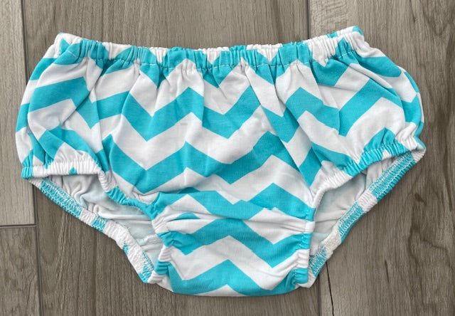 Baby Girls Turquoise Chevron Bloomers | Boys Infant Toddler Cotton Diaper Cover| ADORABLE!