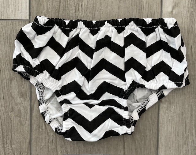 Baby Girls Black Chevron Bloomers | Boys Infant Toddler Cotton Diaper Cover| ADORABLE!