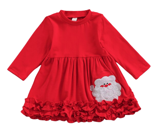 Baby Girls Red Long Sleeve Christmas Santa Clause Top | Red Xmas Long Tshirt | CLEARANCE 75% Off