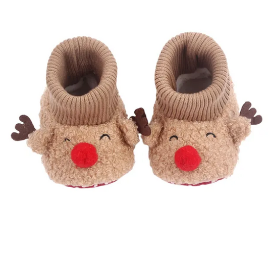 Baby Toddler REINDEER Slippers | Rudolph Christmas Slippers | ADORABLE!