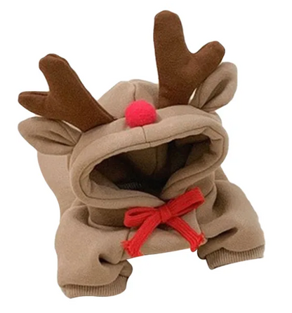 Fleece Reindeer Dog Costume |  PUPPY Costume for CHRISTMAS | Adorable!