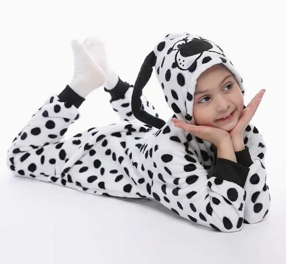 Baby Toddler Halloween DALMATIAN Costume | Hooded Long Sleeve Soft Halloween Costume One Piece DALMATION DOG | ADORABLE!