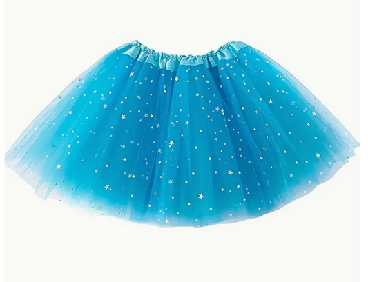 Girls TURQUOISE Layered Tutu | Girls Toddler DANCE Tutu with Silver Stars | Great for Over Dance Leotard (Copy)