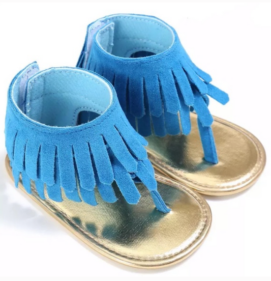 Baby Toddler Turquoise FRINGE Sandals | First Walkers Fringe Sandals | Great for Baby Gift!