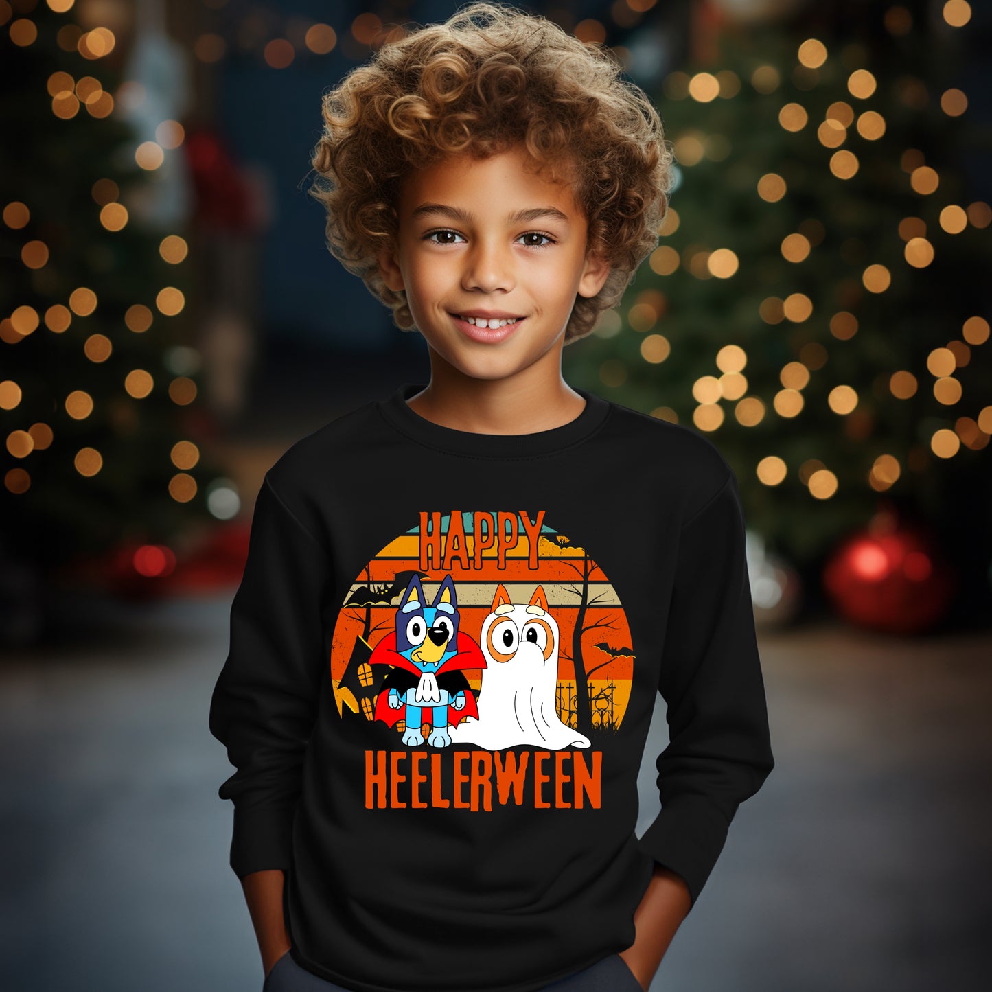 Baby Toddler Boys BLUEY BINGO Halloween Black Tshirt | HEELERWEEN BLUEY LONG SLEEVE Shirt | So Cute!!