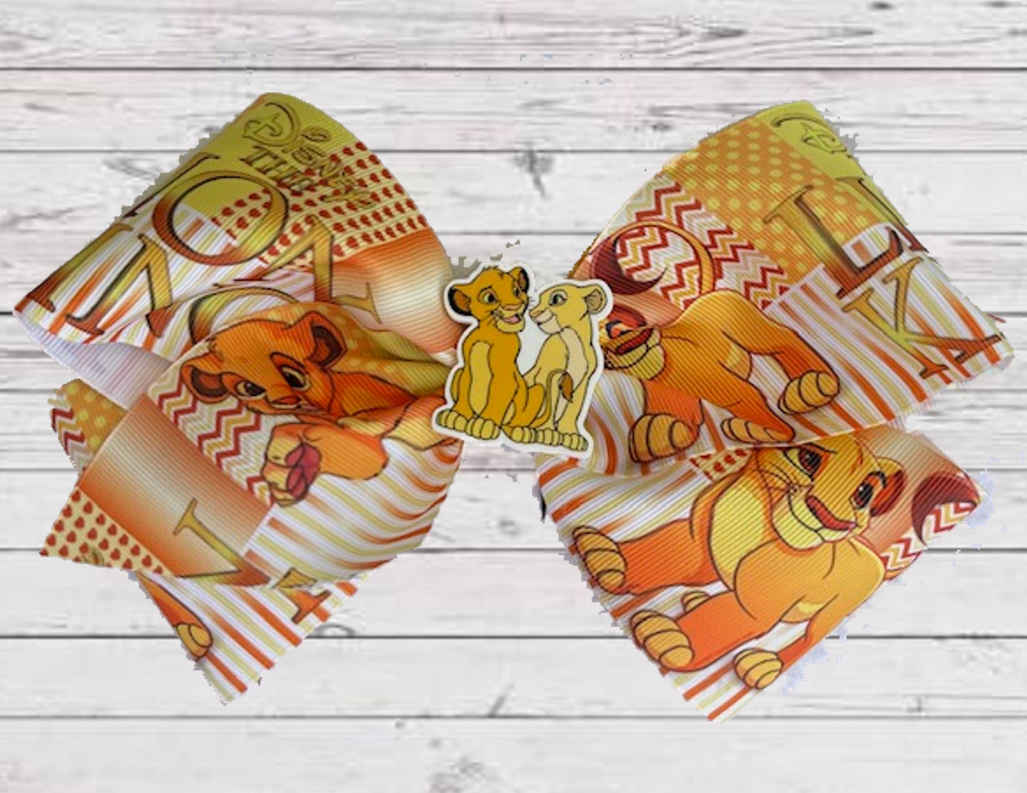 Baby Girls 8" Large SIMBA NALA Grosgrain Hair Bow with Alligator Clip | LION KING HAIR BOW | GREAT GIFT!