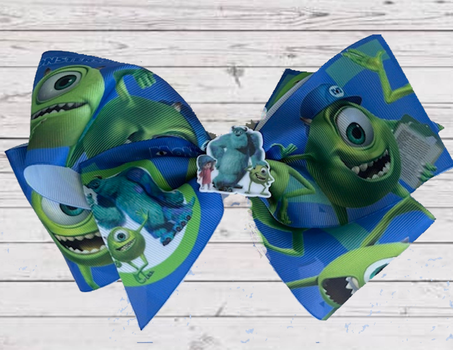 Baby Girls 8" Large Grosgrain Hair Bow with Alligator Clip | MONSTER'S INC. HAIR BOW | GREAT GIFT!