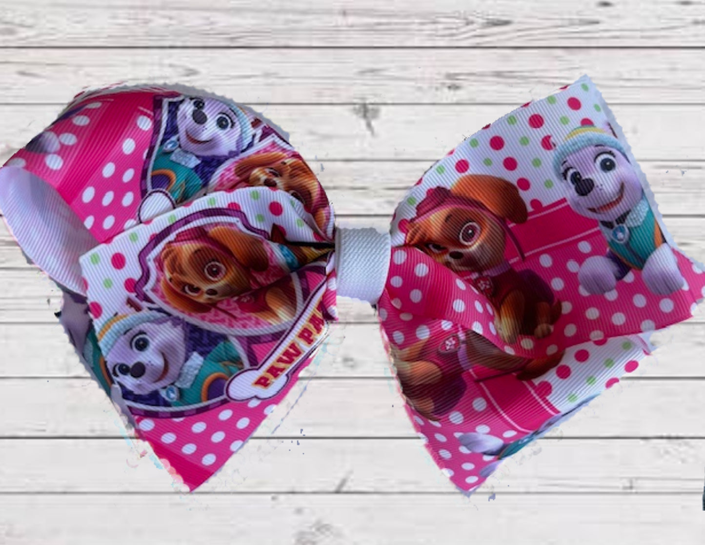 Baby Girls 8" Large Grosgrain Hair Bow with Alligator Clip | PAW PATROL HAIR BOW | GREAT GIFT!