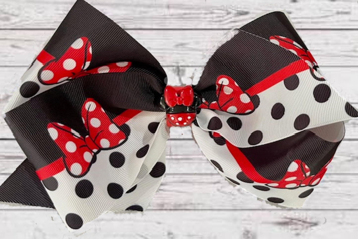 Baby Girls 8" Large Grosgrain Hair Bow with Alligator Clip | MINNIE MOUSE Bow | GREAT GIFT!