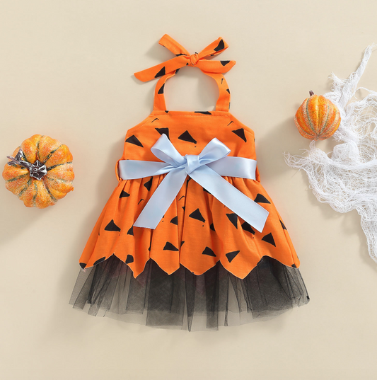 Girls 2 Piece PEBBLES Halloween Dress Costume | FLINSTONES Pebbles Dress Costume | ADORABLE!