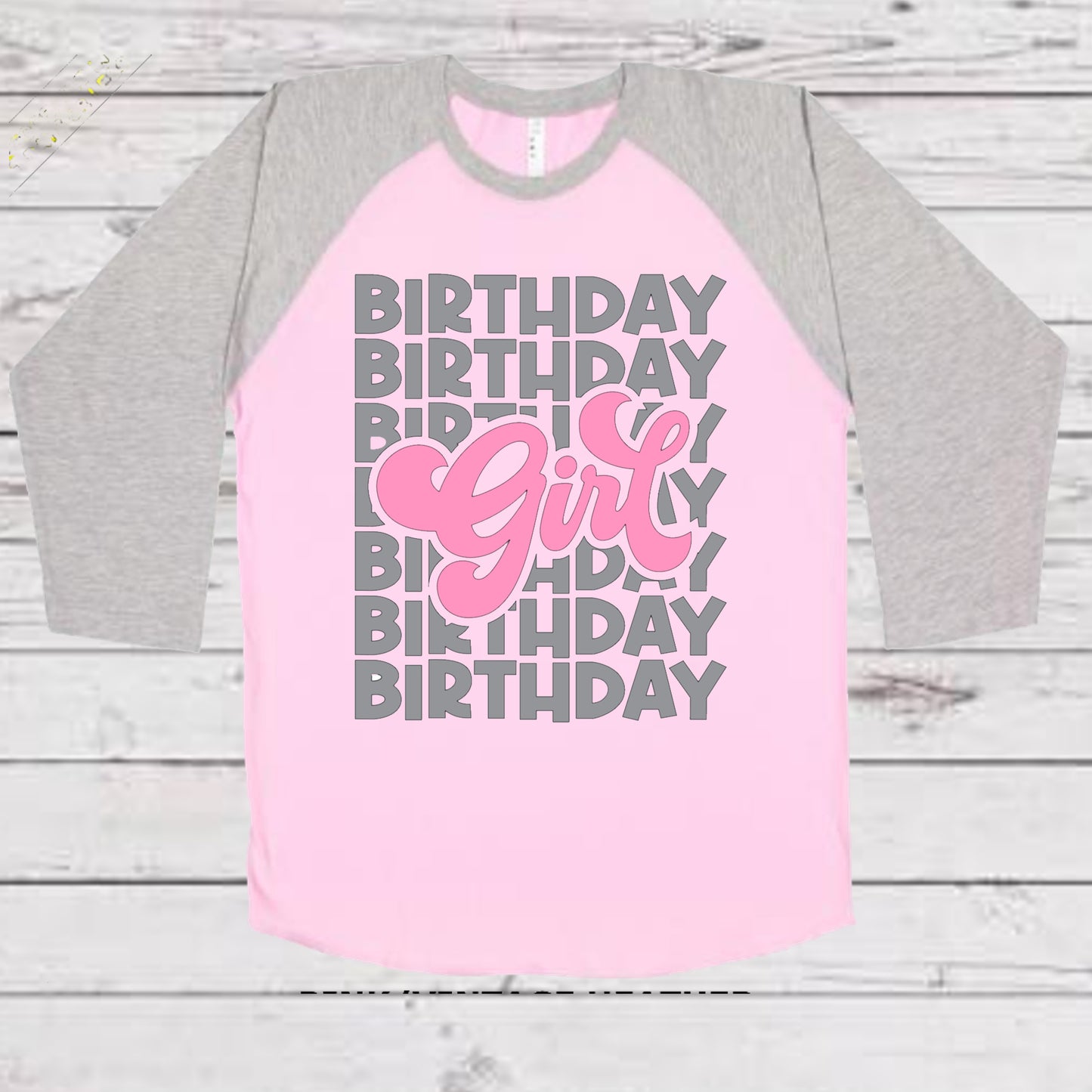 Baby Toddler Girls Raglan BIRTHDAY GIRL Tshirt | Gray & Pink Raglan Birthday Shirt | Great Price! $10