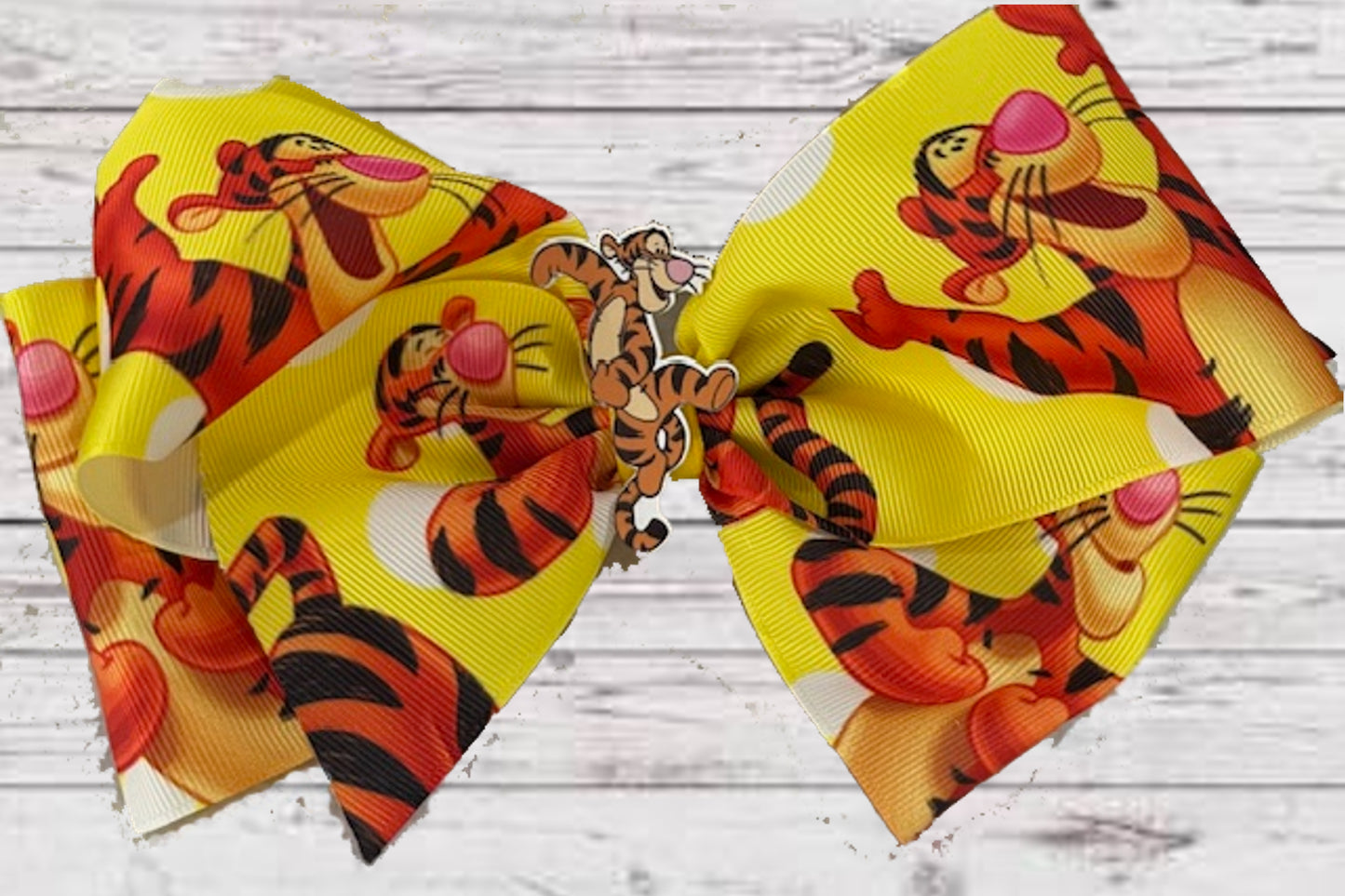 Baby Girls 8" Large Grosgrain Hair Bow with Alligator Clip | TIGGER Winnie the Pooh Bow | GREAT GIFT!