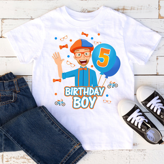 Baby Toddler Boys BLIPPI Birthday Tshirt | BLIPPI White Birthday Shirt | Adorable!