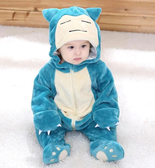 Baby Toddler Halloween SNORLAX One piece Costume | Hooded Long Sleeve Pokemon SNORLAX Halloween Costume | Adorable!