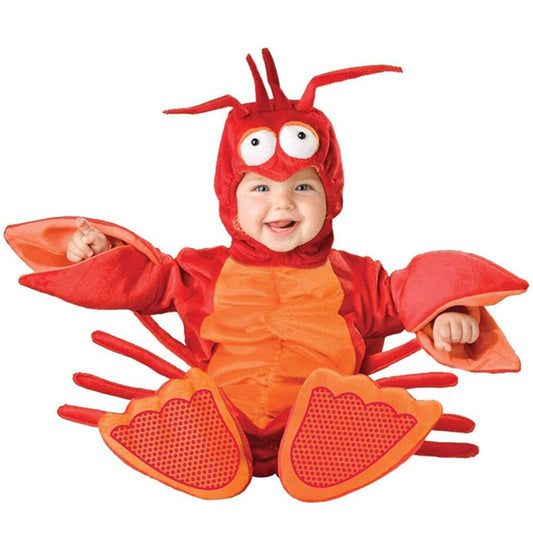 Baby Toddler Halloween LOBSTER One piece Costume | Hooded Long Sleeve Cartoon LOBSTER Halloween Costume | Adorable!