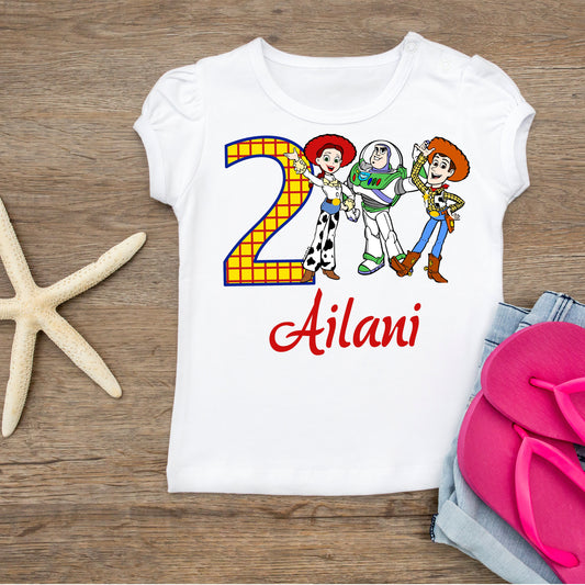 Baby Toddler Boys TOY STORY Birthday Tshirt | BUZZ Woody Jessie White Birthday Shirt | Adorable!