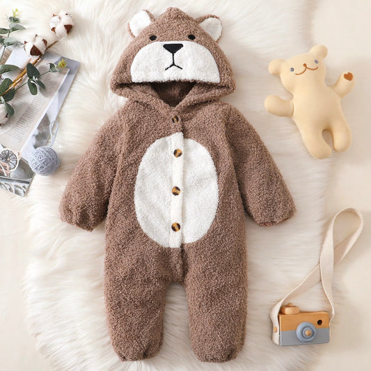 Baby Toddler Halloween BROWN BEAR One piece Costume | Hooded Long Sleeve BEAR Halloween Costume | Adorable!