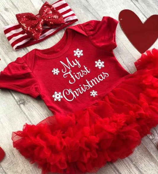 Girls My 1st Christmas Dress | CLEARANCE SALE | Baby Red Christmas Dress | Christmas Clearance 70% Off!