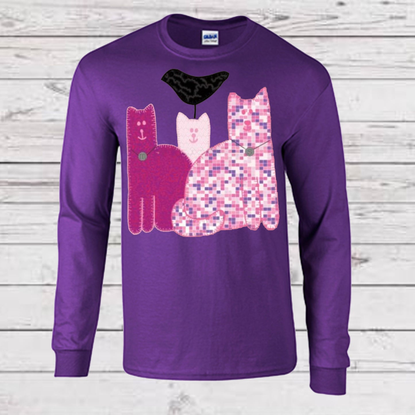 Adult MIRANDA SINGS Tshirt Costume | Purple Long Sleeve Shirt with Cat Design | Colleen Ballinger