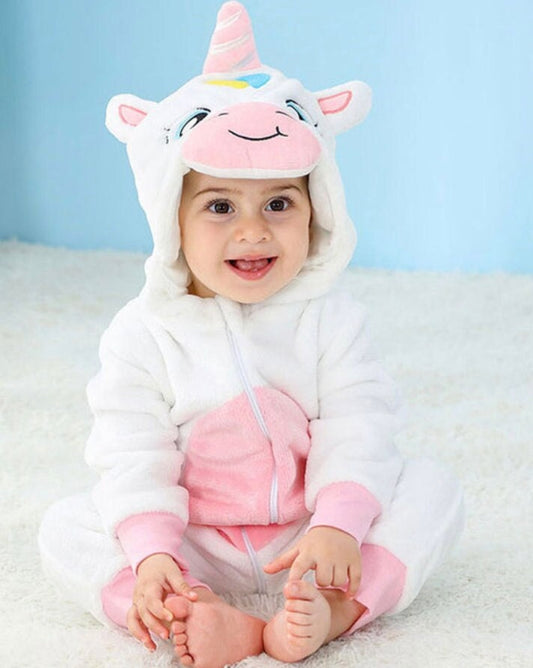 Baby Toddler UNICORN One piece Costume | Hooded Long Sleeve UNICORN Halloween One Piece Romper | Adorable!