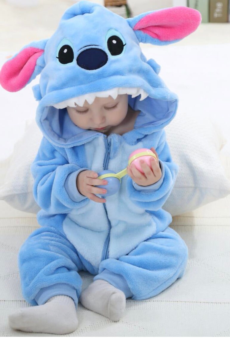 Baby Toddler Halloween LILO & STITCH One piece Costume | Hooded Long Sleeve STITCH Halloween Costume | Adorable!