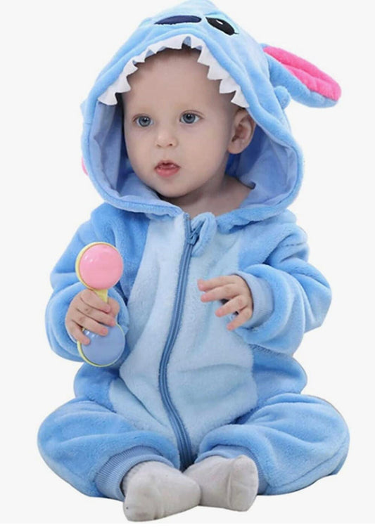 Baby Toddler Halloween LILO & STITCH One piece Costume | Hooded Long Sleeve STITCH Halloween Costume | Adorable!